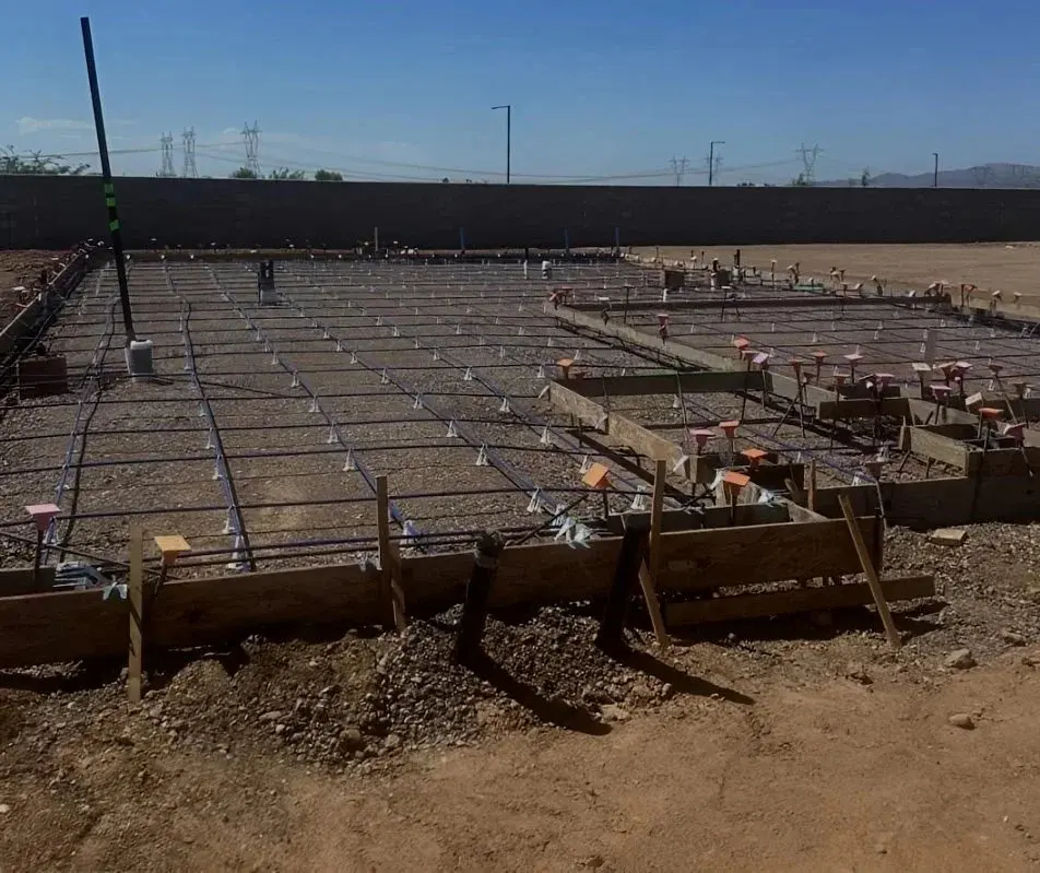 A Belco foundation formed and tied before the pour